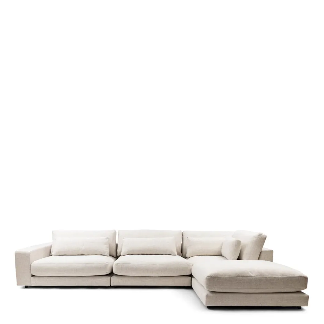 Stephen Corner Arm Left, rich tweed, antique white