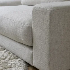 Stephen Corner Arm Right, rich tweed, antique white