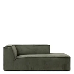 The Jagger Chaise Longue Right, english rib, moss green