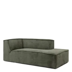 The Jagger Chaise Longue Right, english rib, moss green