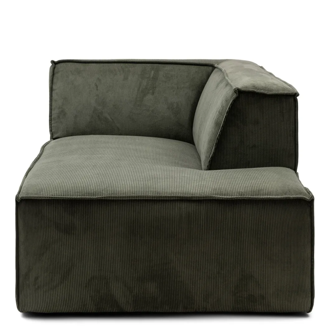 The Jagger Chaise Longue Right, english rib, moss green