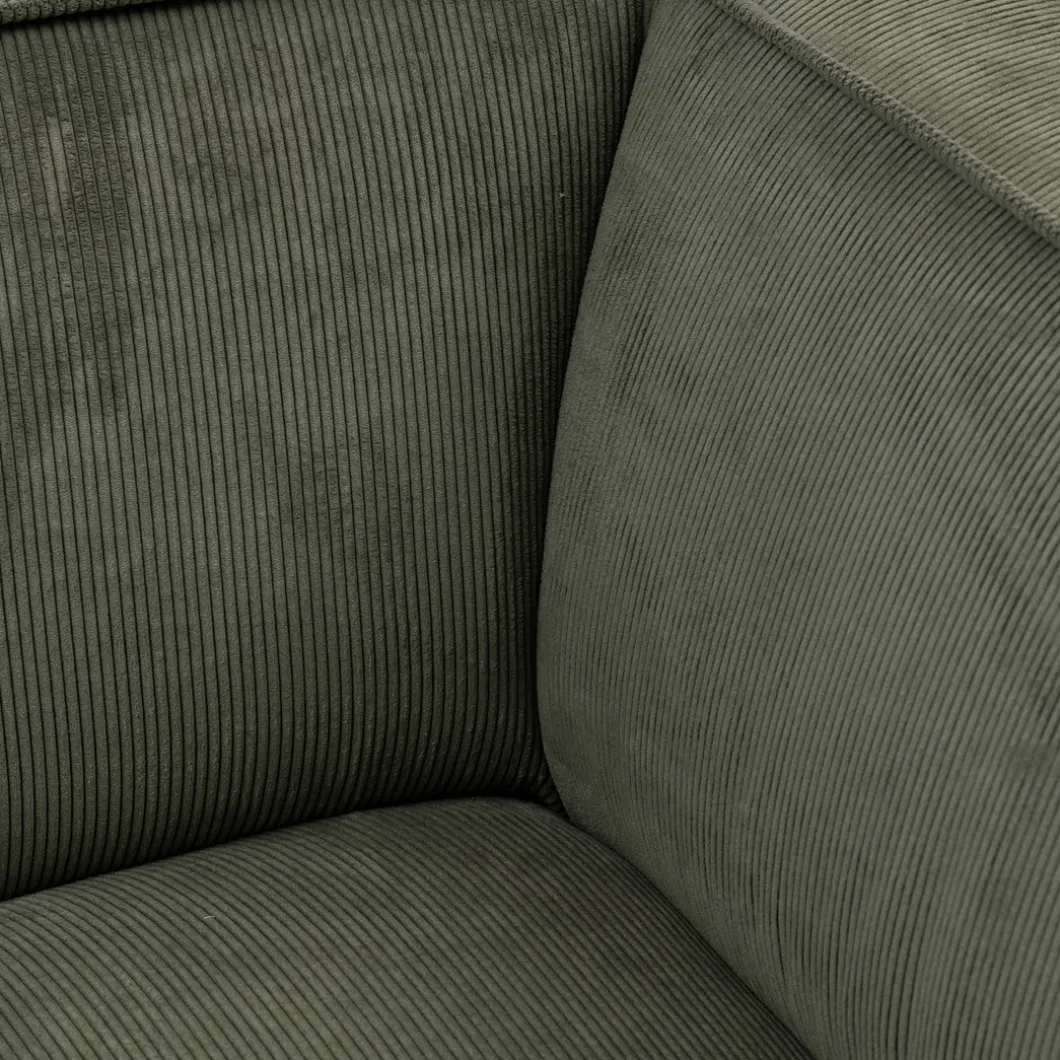 The Jagger Chaise Longue Right, english rib, moss green