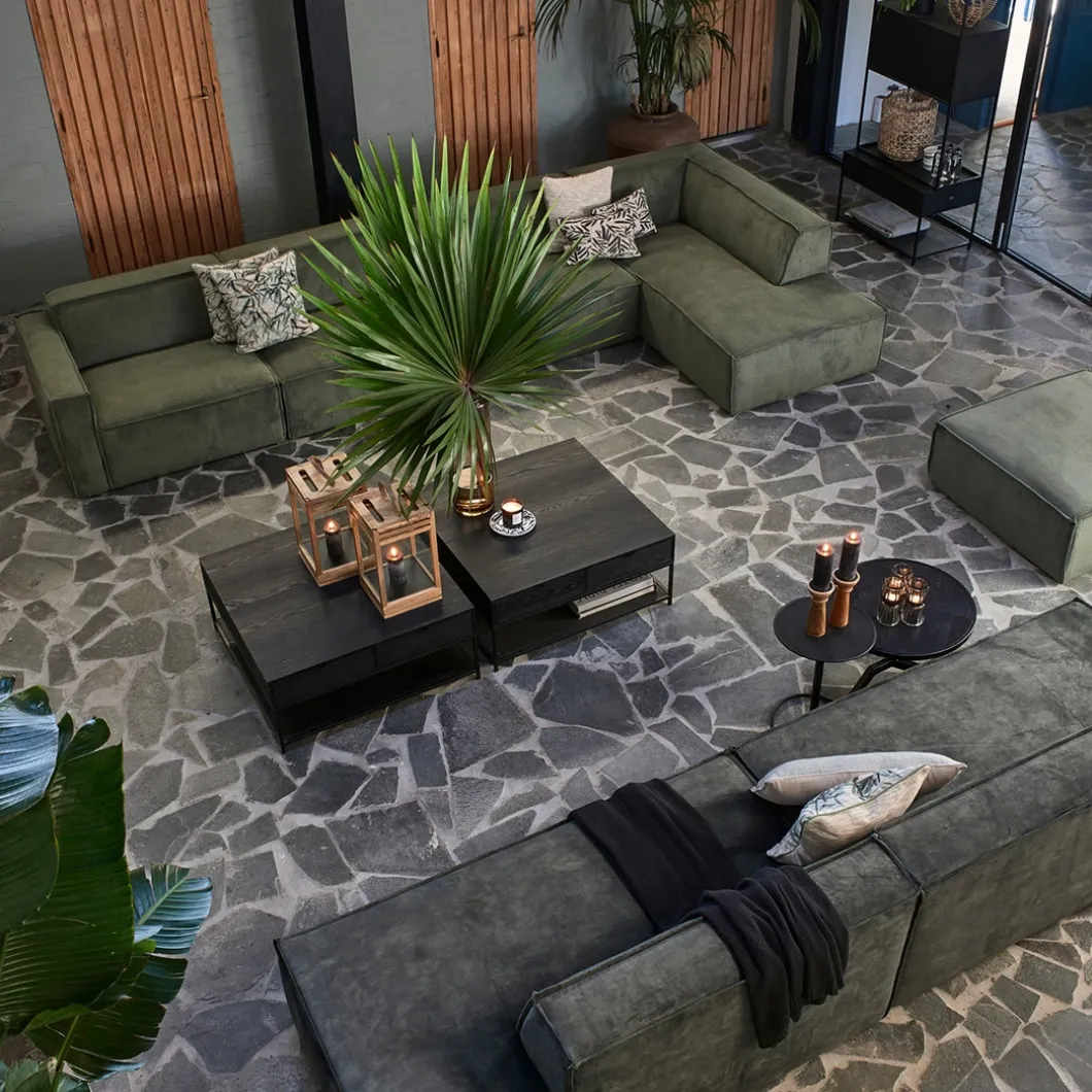 The Jagger Chaise Longue Right, english rib, moss green