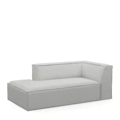 The Jagger Chaise Longue Left, washed cotton, ash grey