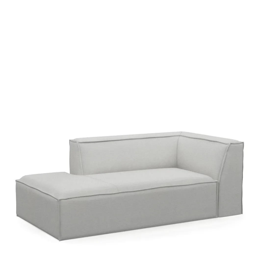 The Jagger Chaise Longue Left, washed cotton, ash grey