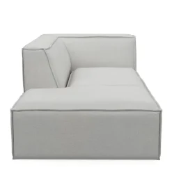 The Jagger Chaise Longue Left, washed cotton, ash grey