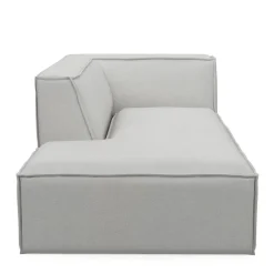 The Jagger Chaise Longue Left, washed cotton, ash grey