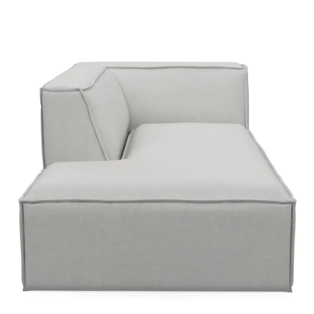 The Jagger Chaise Longue Left, washed cotton, ash grey