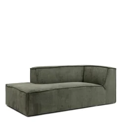 The Jagger Chaise Longue Left, english rib, moss green
