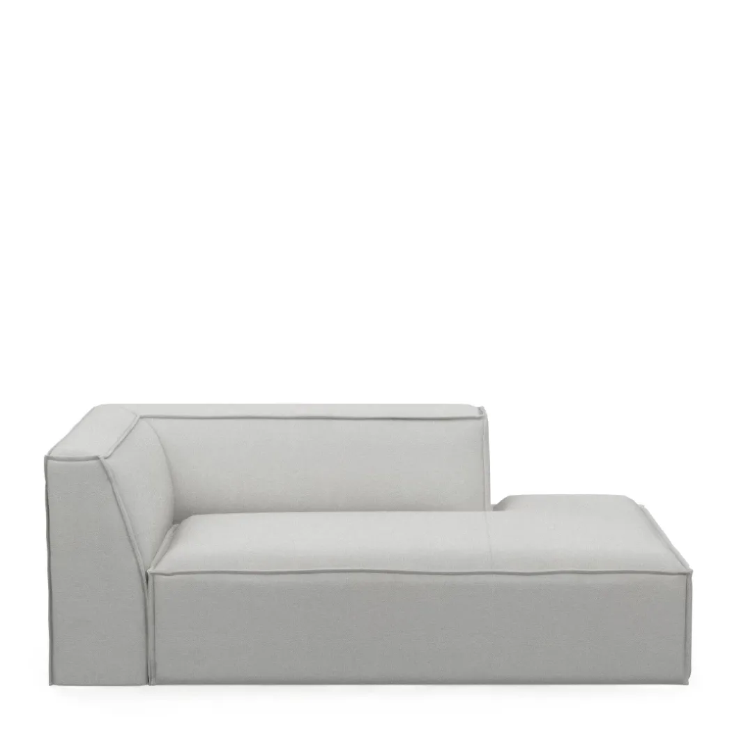 The Jagger Chaise Longue Right, washed cotton, ash grey