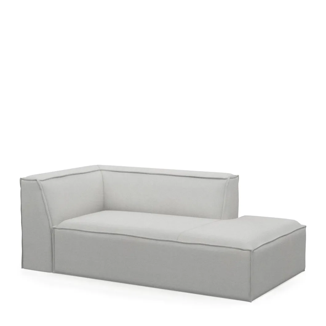 The Jagger Chaise Longue Right, washed cotton, ash grey