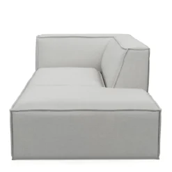 The Jagger Chaise Longue Right, washed cotton, ash grey