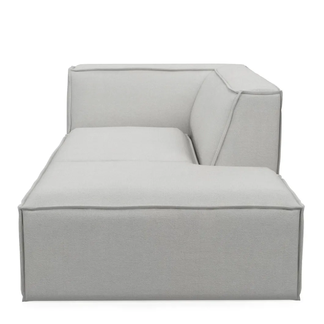 The Jagger Chaise Longue Right, washed cotton, ash grey
