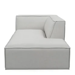 The Jagger Chaise Longue Right, washed cotton, ash grey