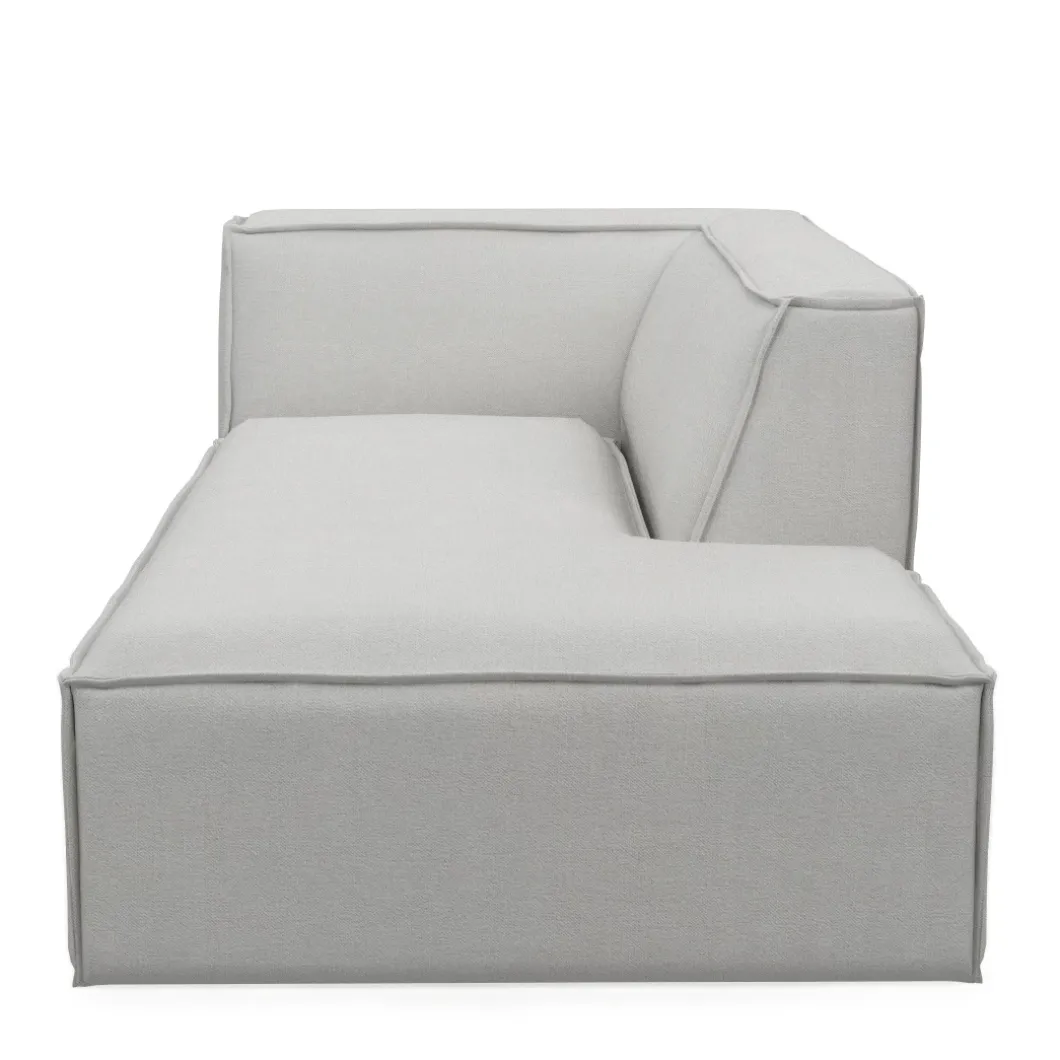 The Jagger Chaise Longue Right, washed cotton, ash grey