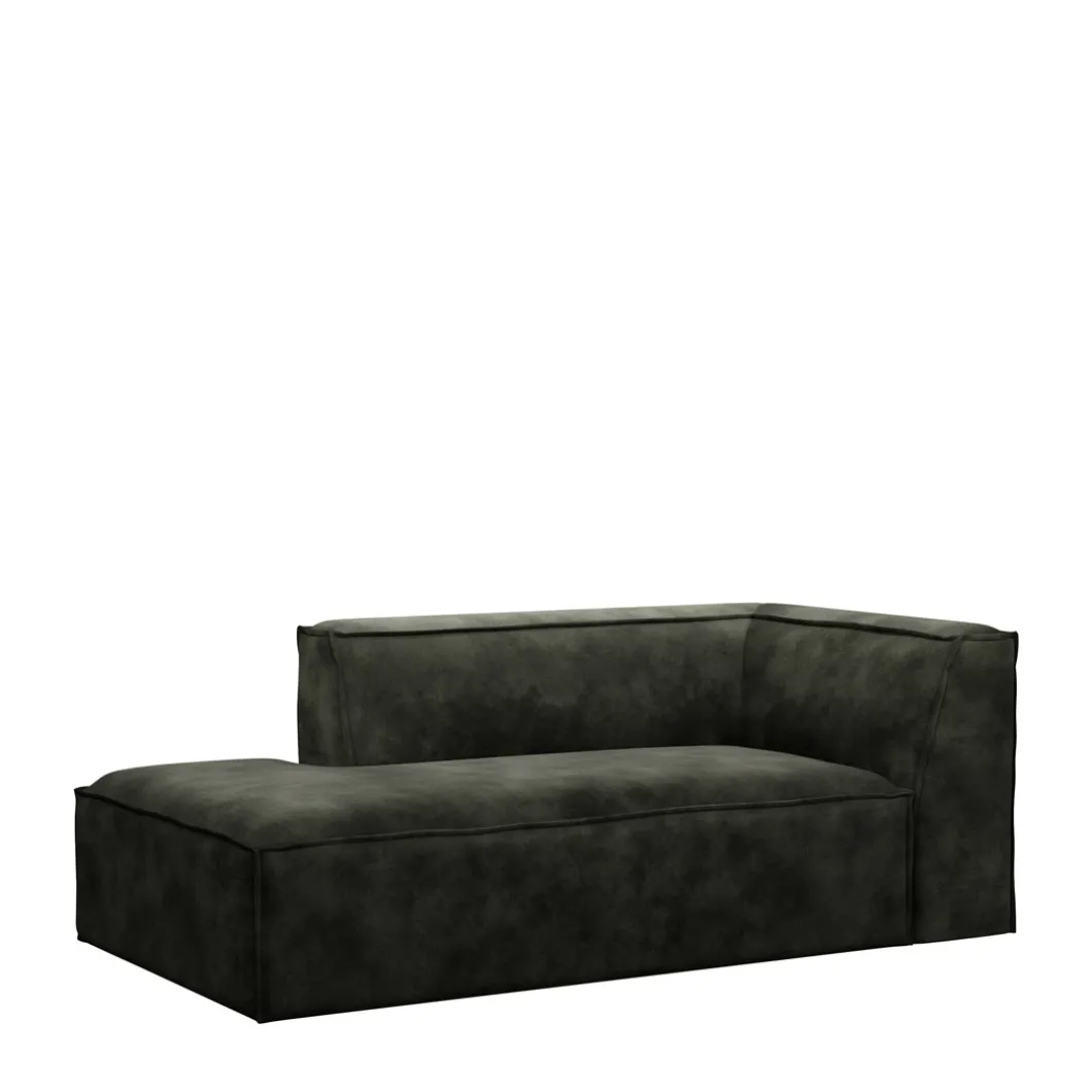 The Jagger Chaise Longue Left, velvet, ivy