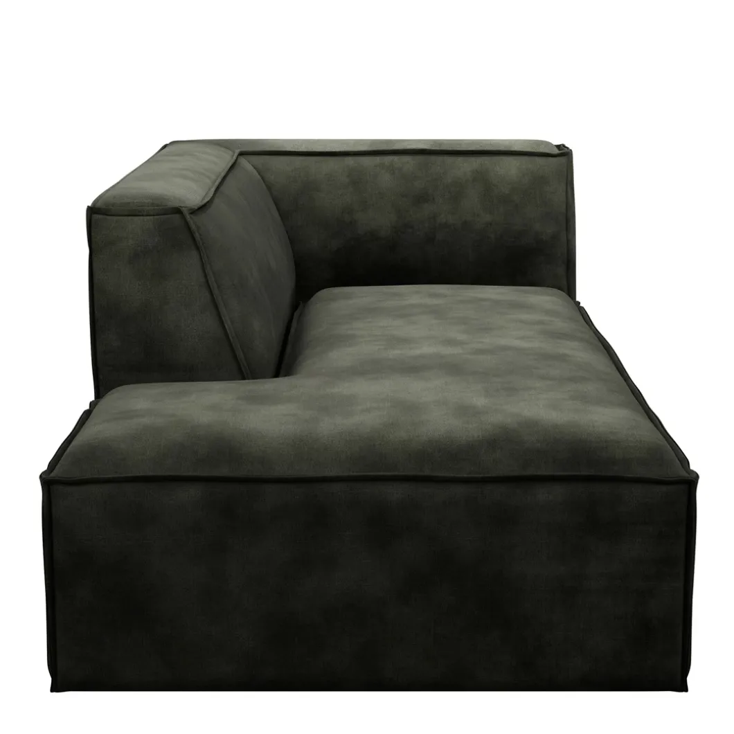 The Jagger Chaise Longue Left, velvet, ivy