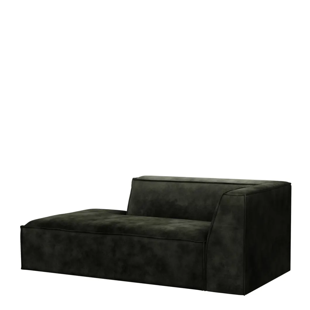 The Jagger Chaise Longue Left, velvet, ivy