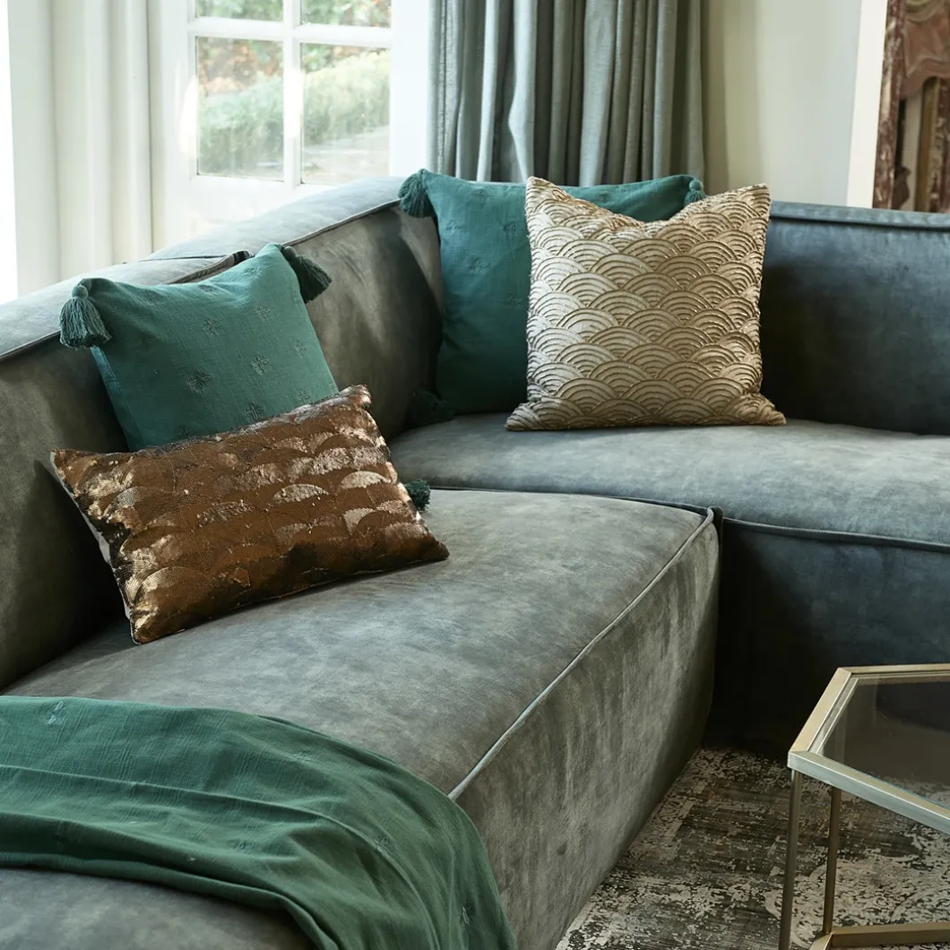 The Jagger Chaise Longue Left, velvet, ivy