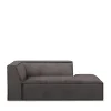 The Jagger Chaise Longue Right, scottish suede, noir