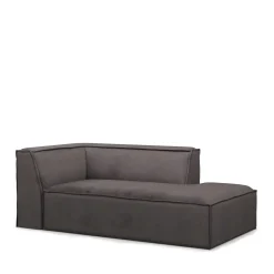 The Jagger Chaise Longue Right, scottish suede, noir