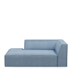 The Jagger Chaise Longue Left, washed cotton, ice blue