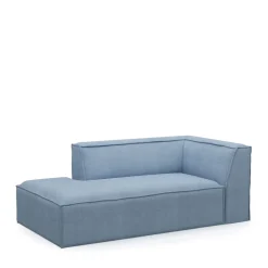 The Jagger Chaise Longue Left, washed cotton, ice blue