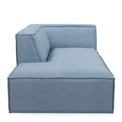 The Jagger Chaise Longue Left, washed cotton, ice blue