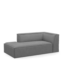 The Jagger Chaise Longue Left, washed cotton, grey
