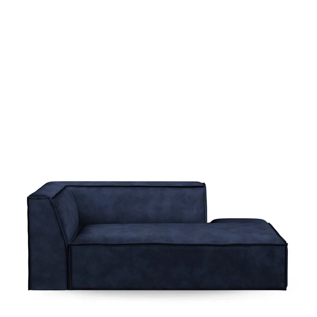 The Jagger Chaise Longue Right, velvet, estate blue