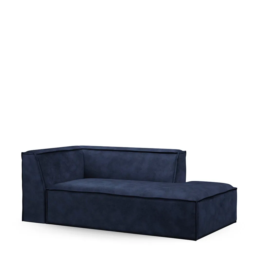 The Jagger Chaise Longue Right, velvet, estate blue