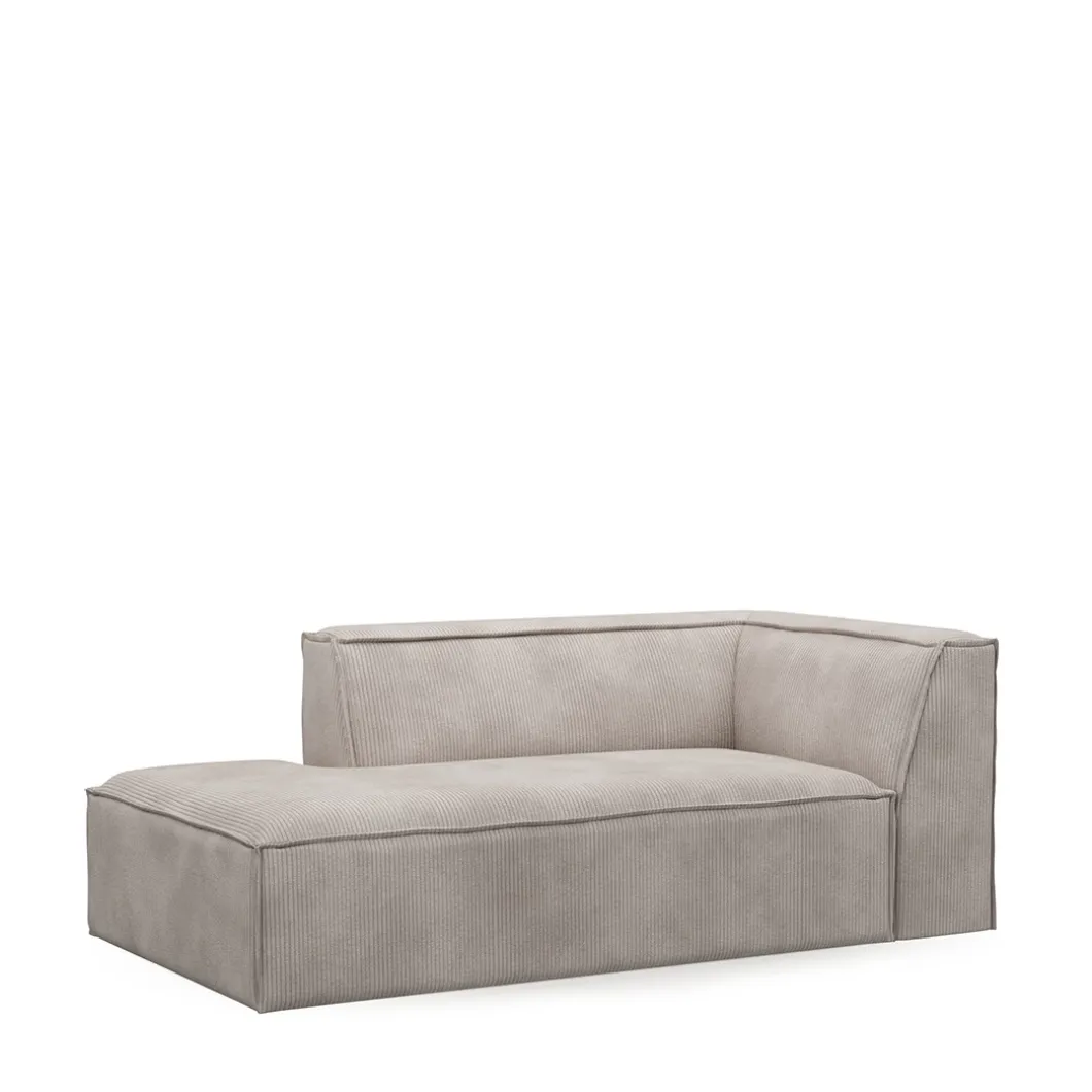 The Jagger Chaise Longue Left, english rib, almond