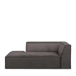 The Jagger Chaise Longue Left, scottish suede, noir