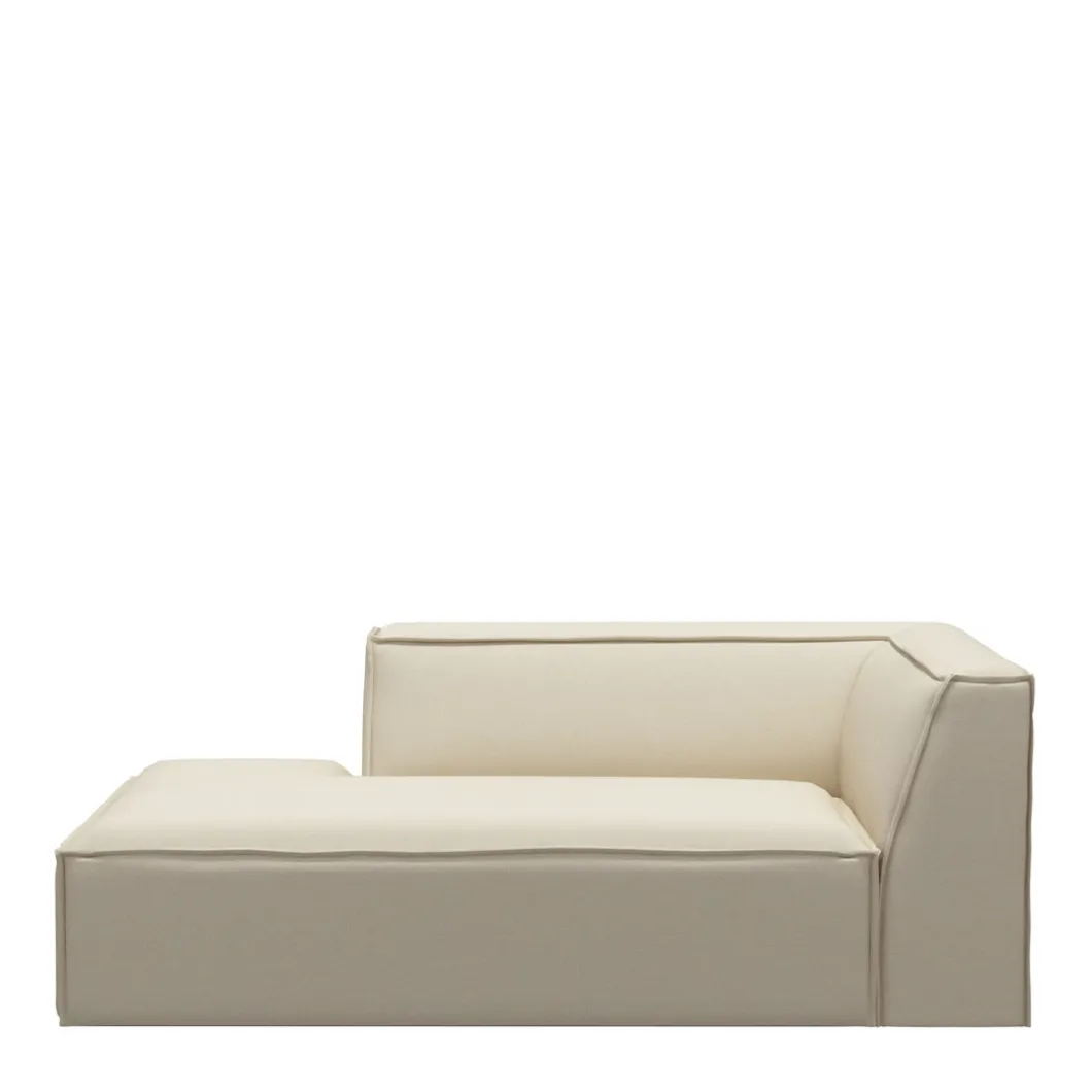 The Jagger Chaise Longue Left, oxford weave, flanders flax