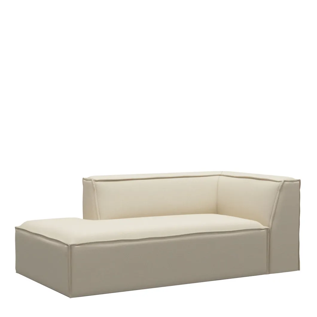 The Jagger Chaise Longue Left, oxford weave, flanders flax