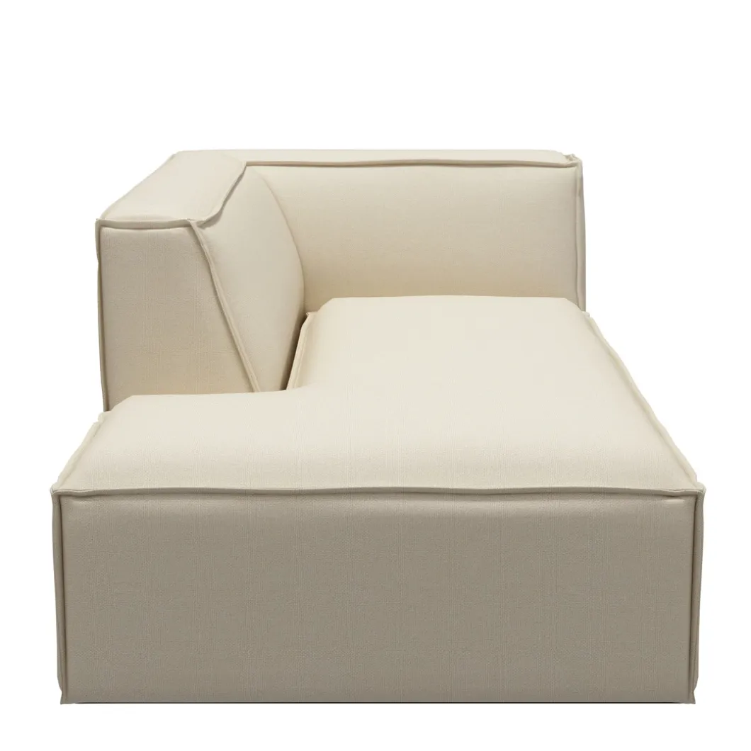 The Jagger Chaise Longue Left, oxford weave, flanders flax