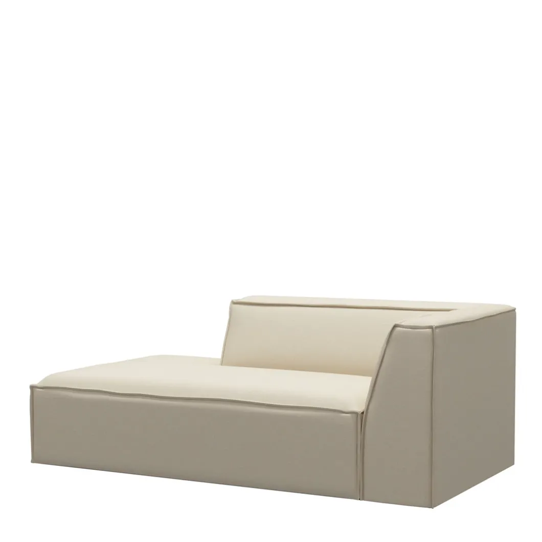 The Jagger Chaise Longue Left, oxford weave, flanders flax