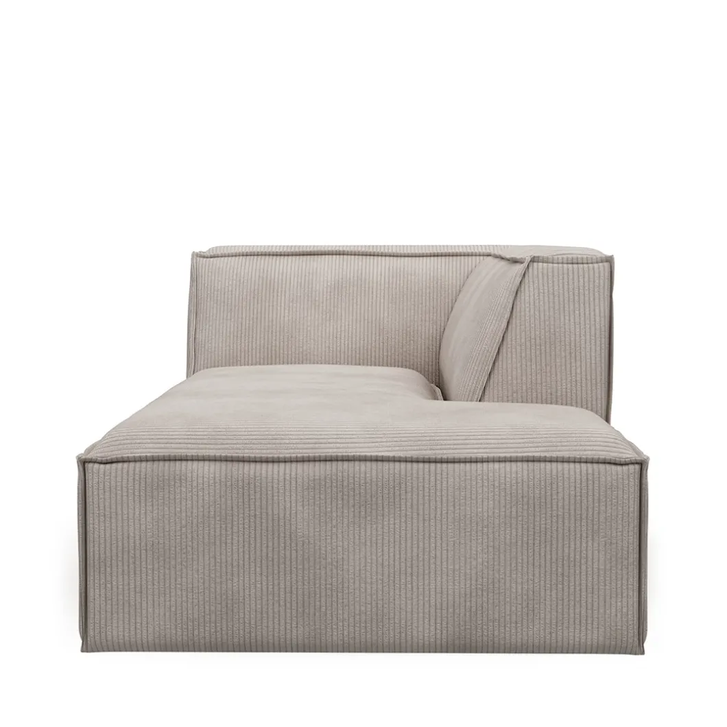The Jagger Chaise Longue Right, english rib, almond