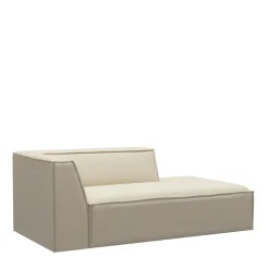 The Jagger Chaise Longue Right, oxford weave, flanders flax