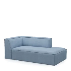 The Jagger Chaise Longue Right, washed cotton, ice blue