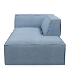 The Jagger Chaise Longue Right, washed cotton, ice blue