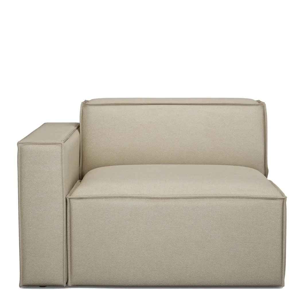 The Jagger Corner Left, oxford weave, flanders flax