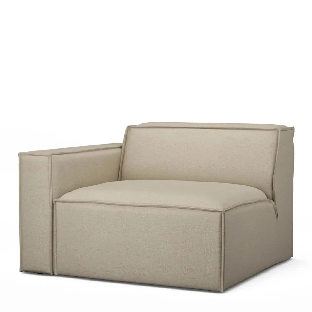 The Jagger Corner Left, oxford weave, flanders flax