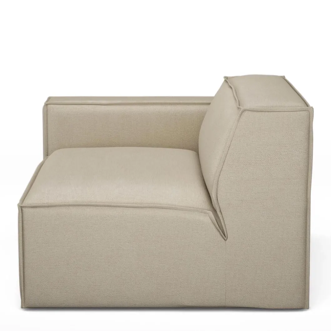 The Jagger Corner Left, oxford weave, flanders flax