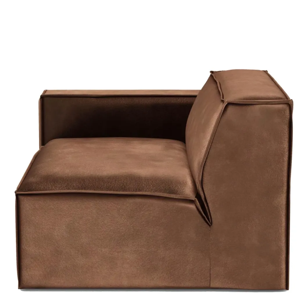 The Jagger Corner Left, velvet, chocolate