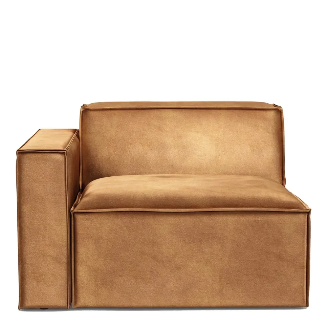 The Jagger Corner Left, velvet, cognac