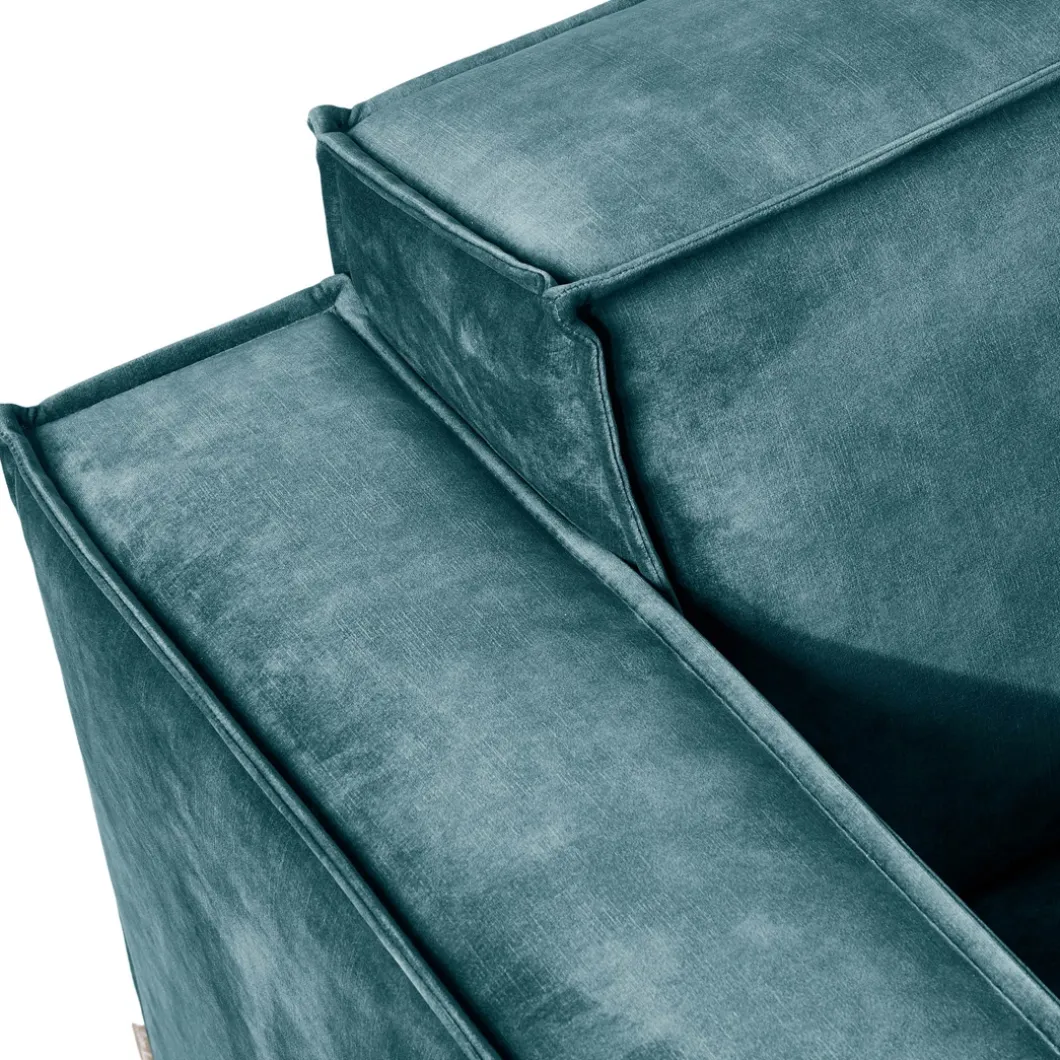 The Jagger Corner Left, velvet, petrol