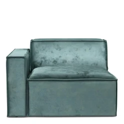 The Jagger Corner Left, velvet, mineral blue