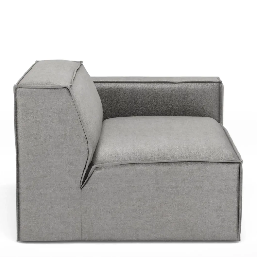 The Jagger Corner Right, velvet, platinum