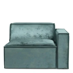 The Jagger Corner Right, velvet, mineral blue